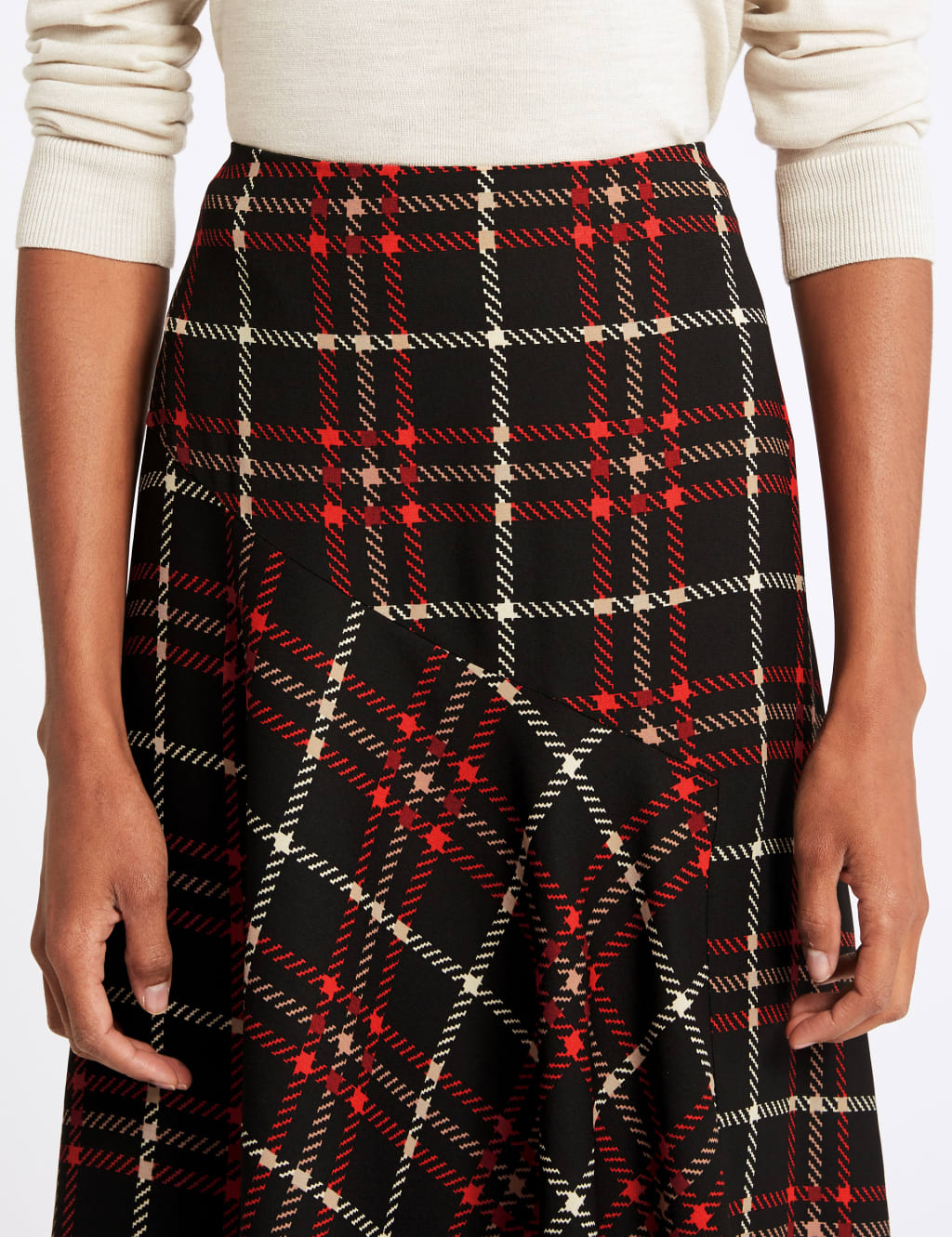 Checked Asymmetrical Midi Skirt 5 of 5