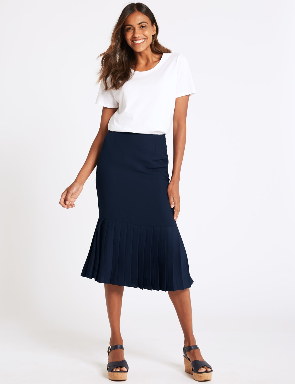 Pleated Midi Skirt M S Collection M S