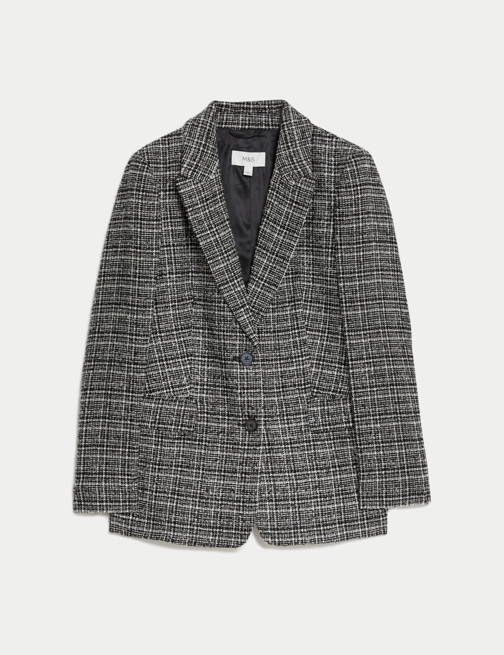 Tweed Textured Single Breasted Blazer