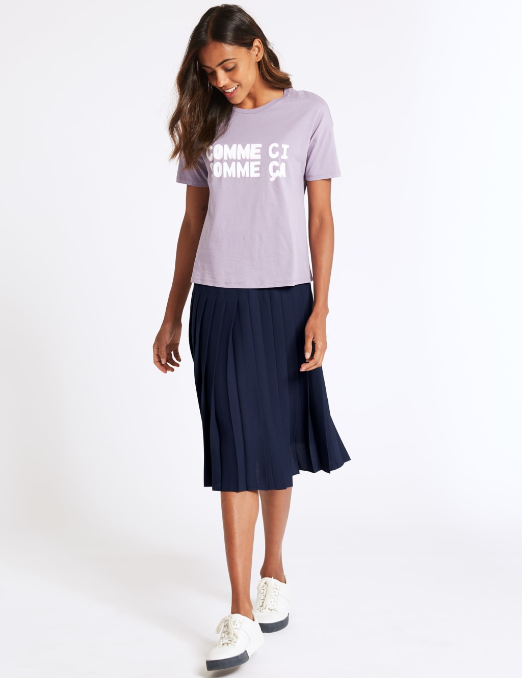 Pleated Midi Skirt M S Collection M S