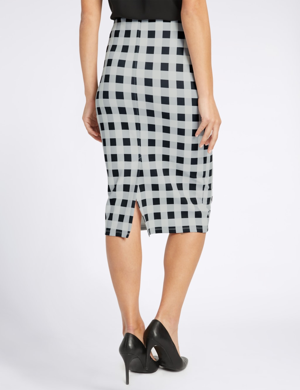 Checked Pencil Midi Skirt 4 of 5