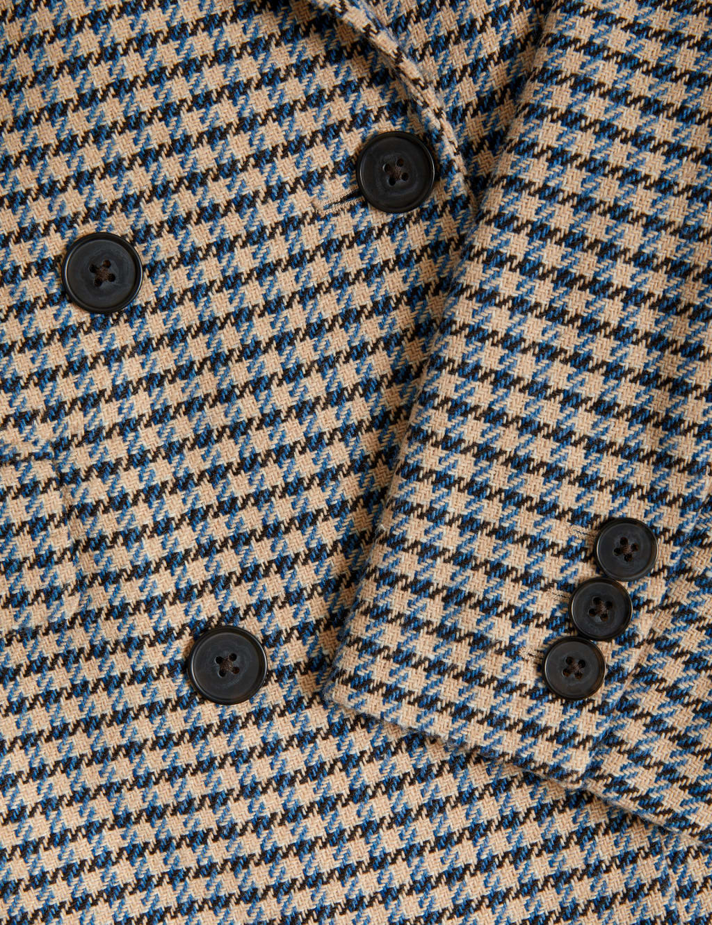 Tweed Tailored Houndstooth Blazer with Wool M S Collection M S
