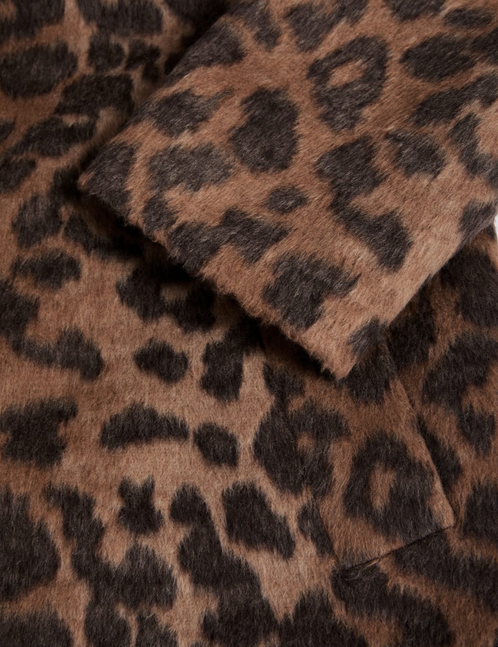 Animal Print Longline Coat With Wool M S Collection M S