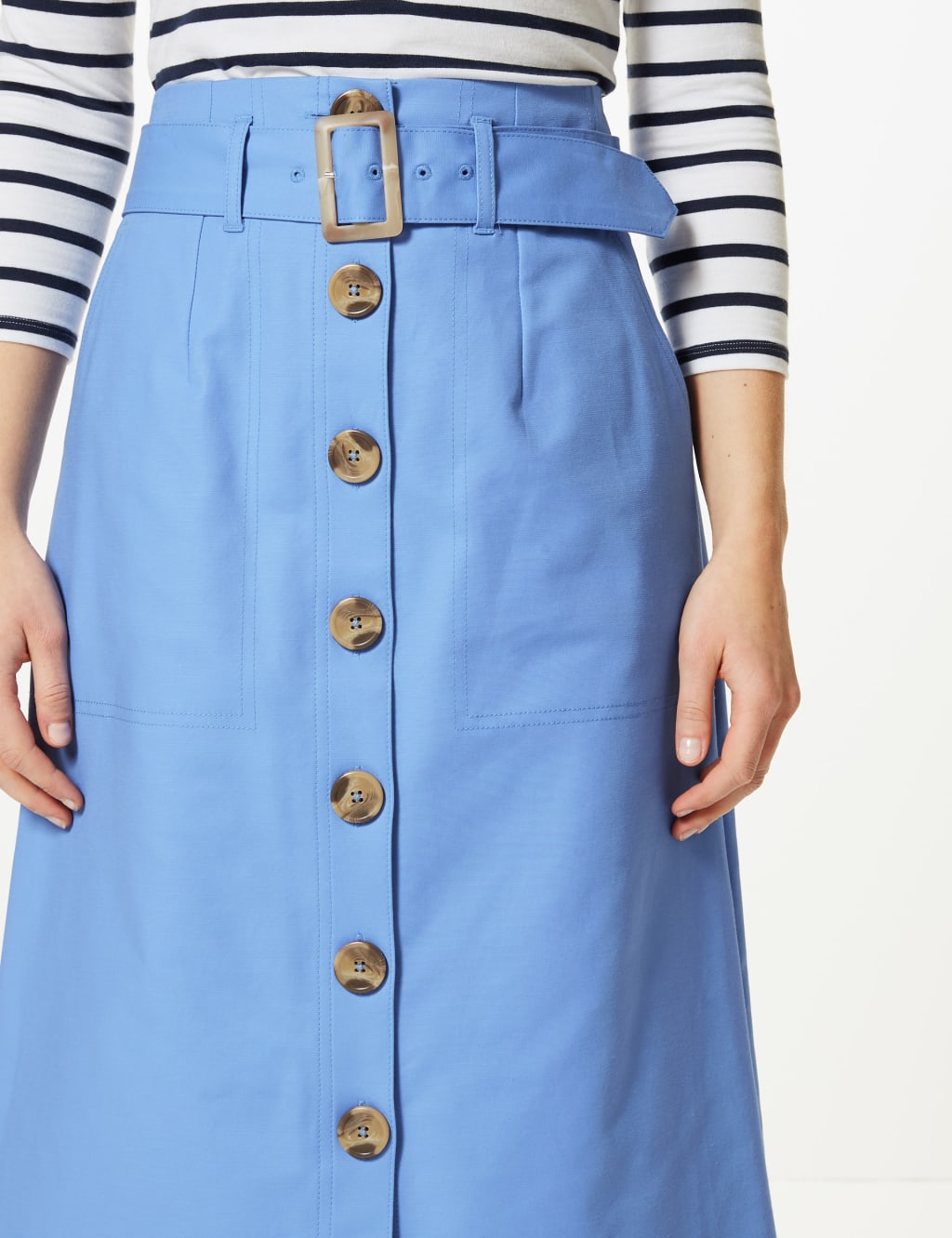 Dual button front flare skirt shop