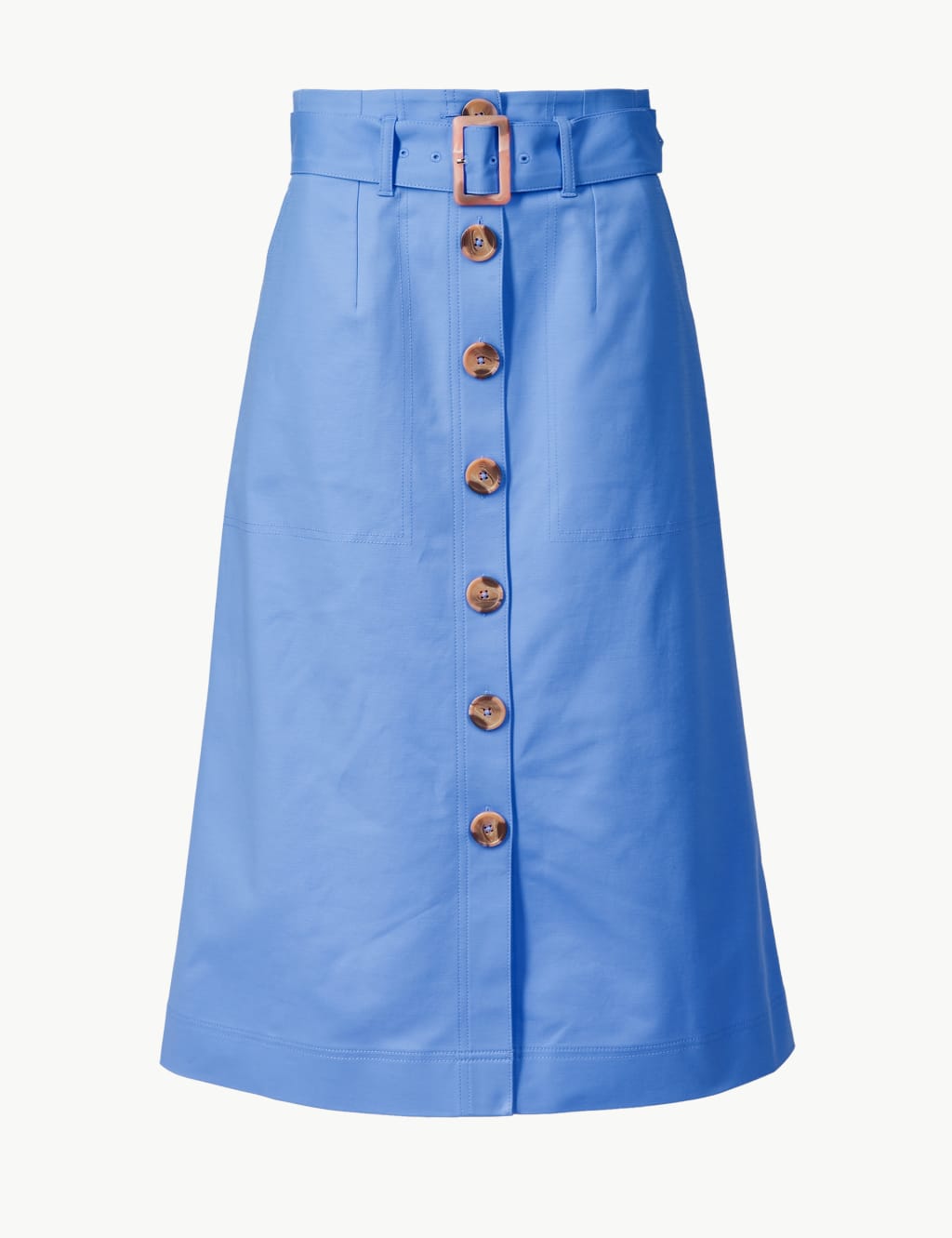 Button Detailed Fit Flare Skirt M S Collection M S