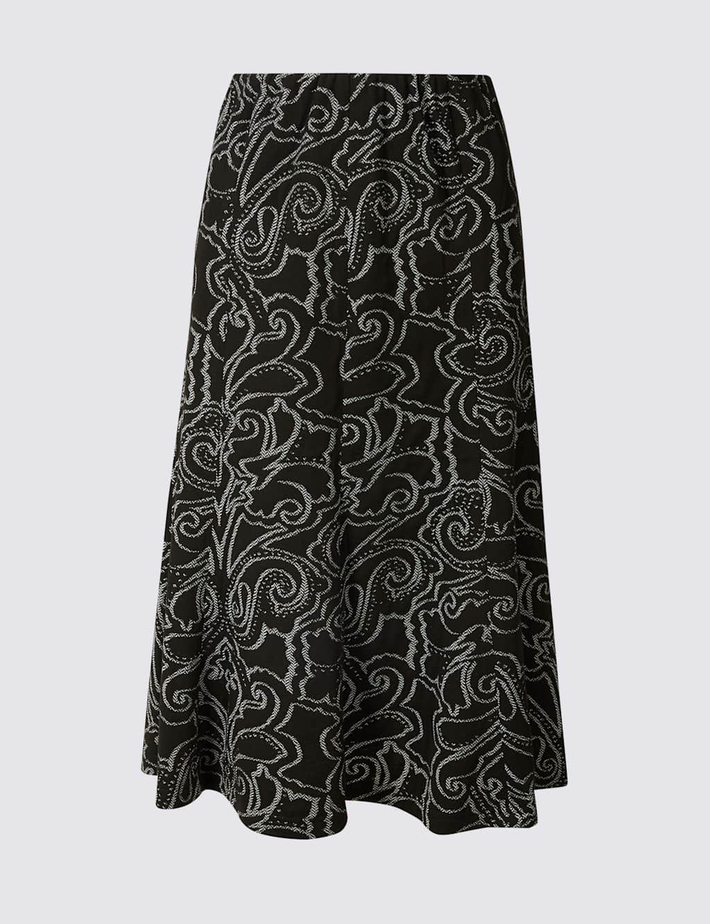 Paisley Print A-Line Midi Skirt 1 of 2