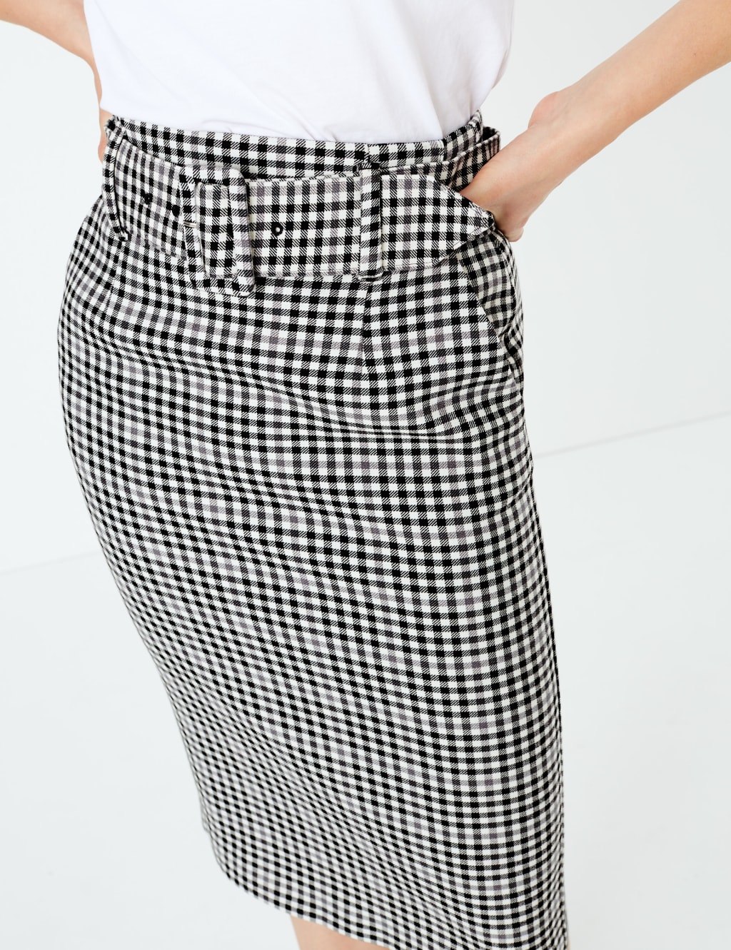 Gingham Pencil Skirt M S Collection M S