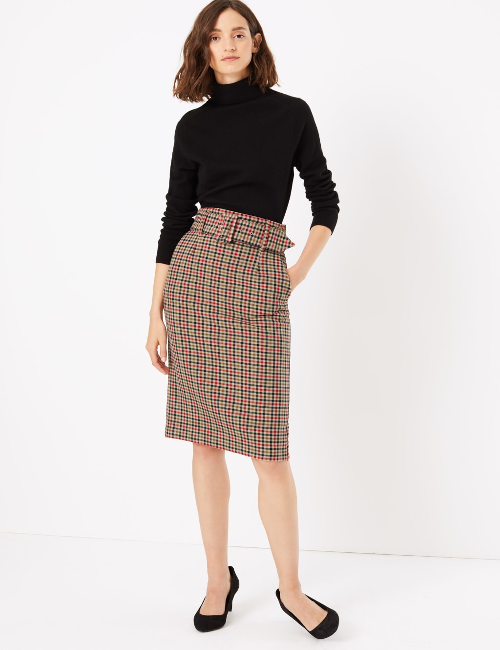 Gingham Pencil Skirt 4 of 4