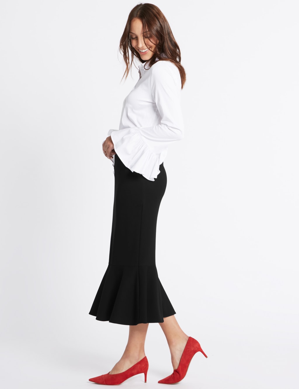 Fishtail Pencil Midi Skirt M S Collection M S