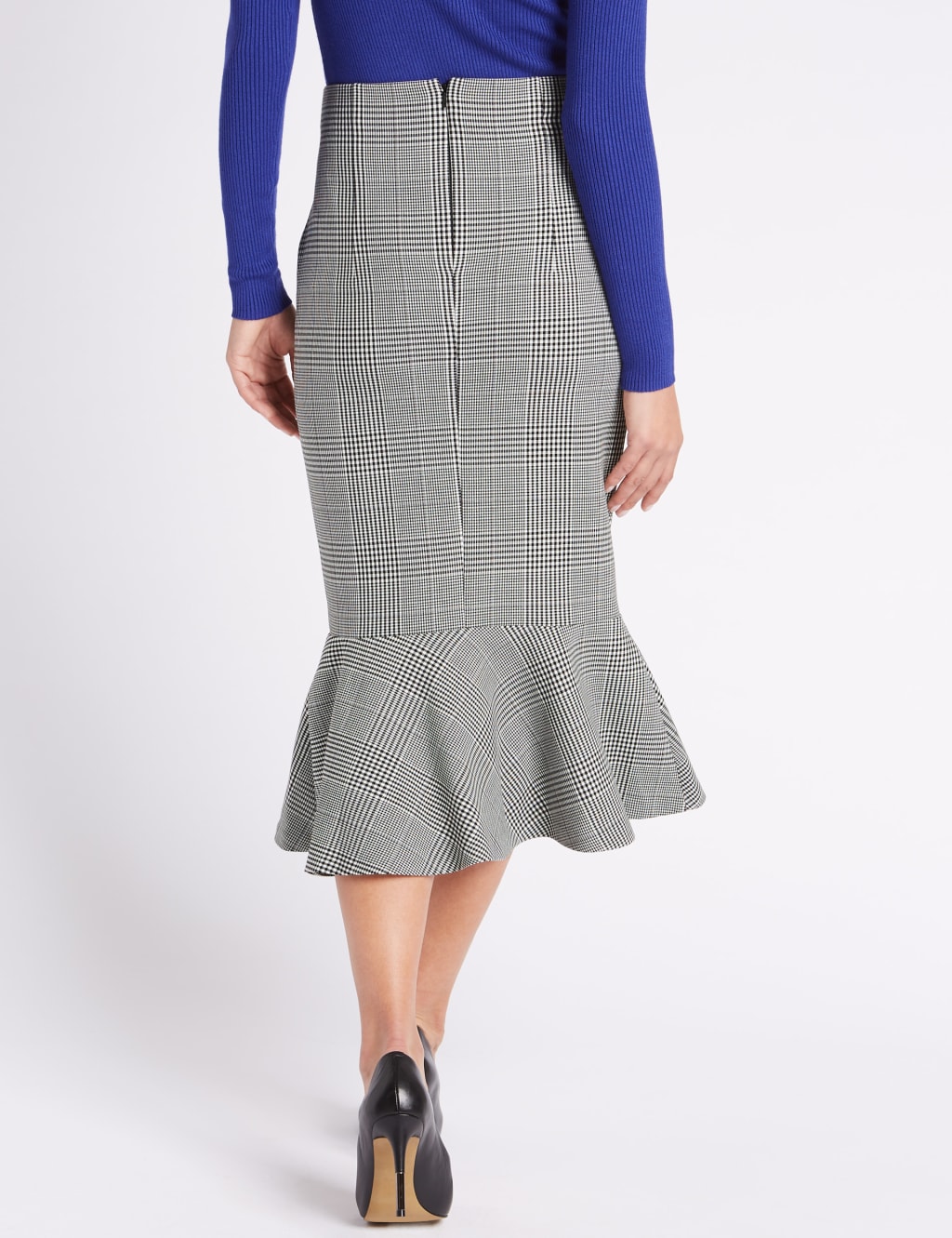 Checked fishtail skirt top