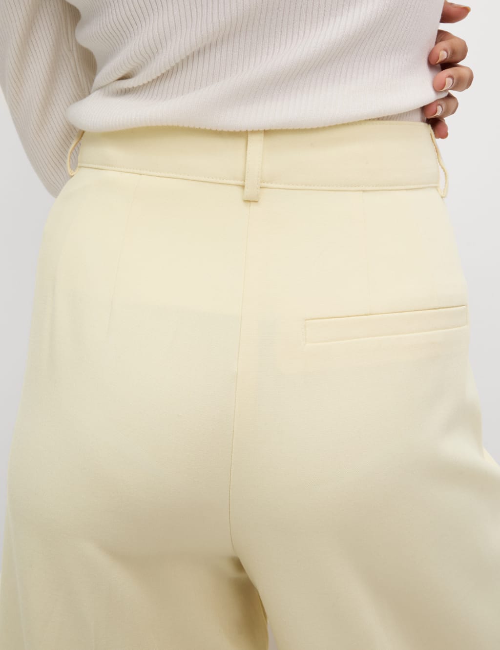 Woven Pleat Front Wide Leg Trousers 4 of 4