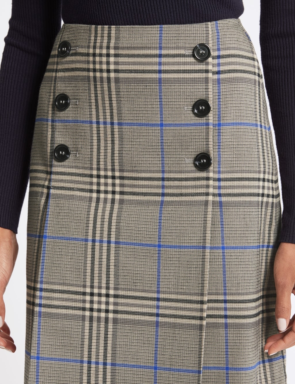 Checked Button Front A Line Mini Skirt M S Collection M S