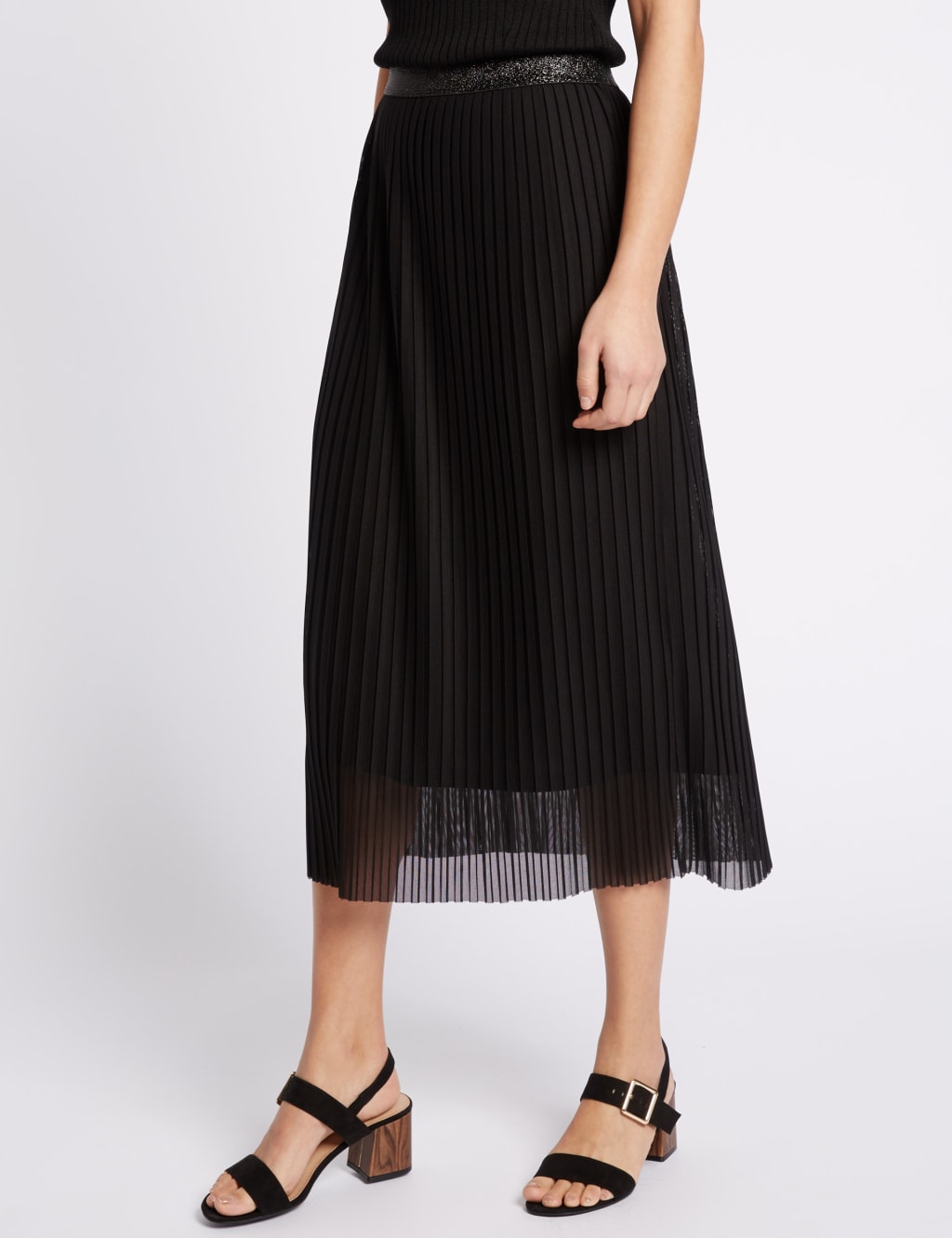 Pleated A-Line Midi Skirt 3 of 5
