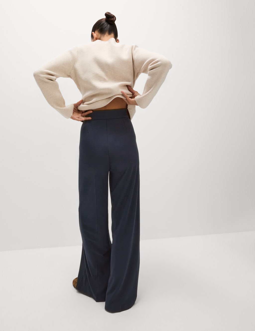 Jersey Wide Leg Trousers with Stretch 4 of 5