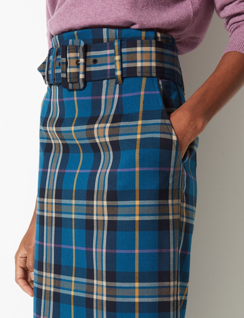 Checked Pencil Midi Skirt 5 of 5