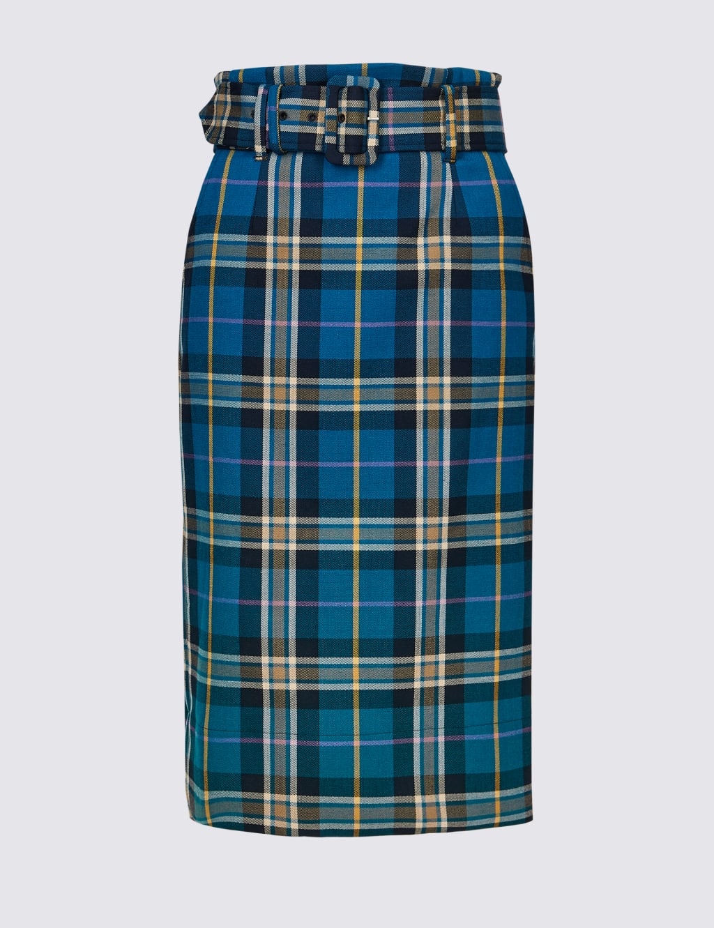 Plaid midi pencil skirt cheap