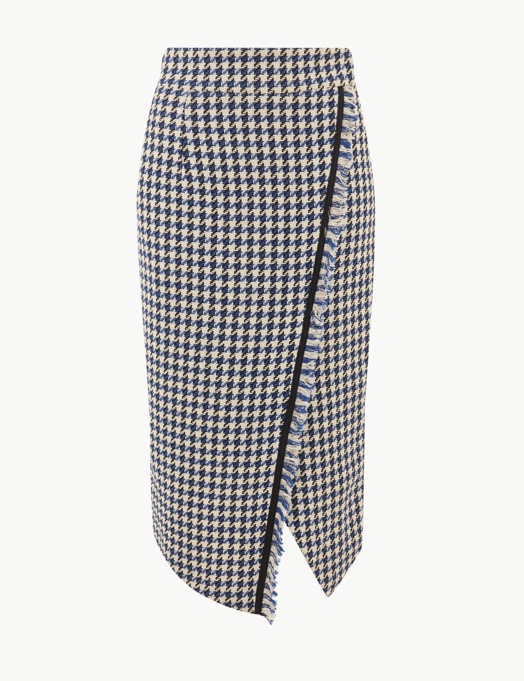 Checkered midi pencil skirt top