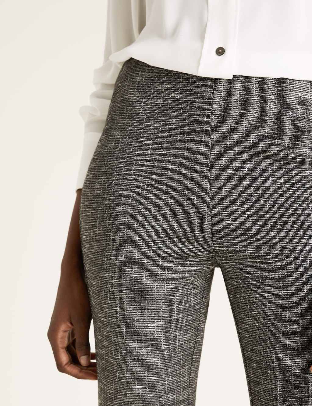 Jersey Checked Flared Trousers 3 of 5
