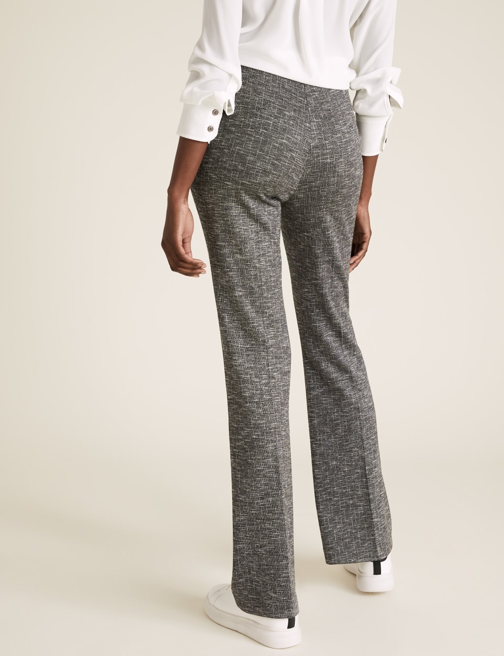 Jersey Checked Flared Trousers 5 of 5