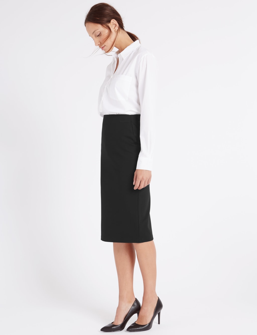 Pull On Pencil Midi Skirt 1 of 5