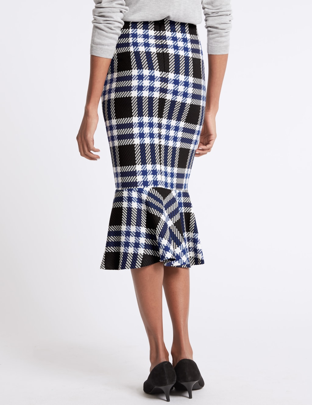 Checked Fish Tail Midi Skirt 5 of 6