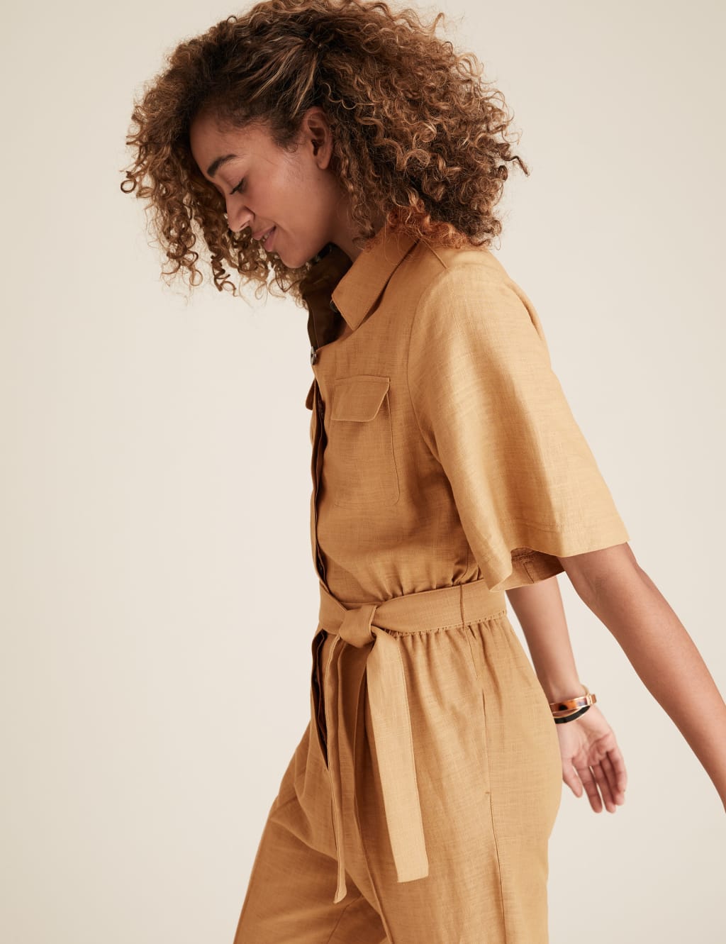Button Front Utility Jumpsuit 4 of 6