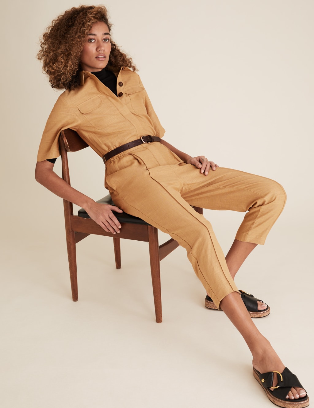 Button Front Utility Jumpsuit 6 of 6