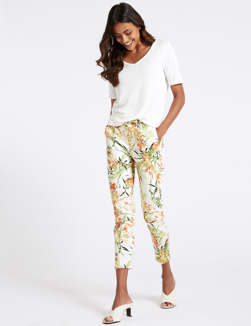 M&s cropped trousers online