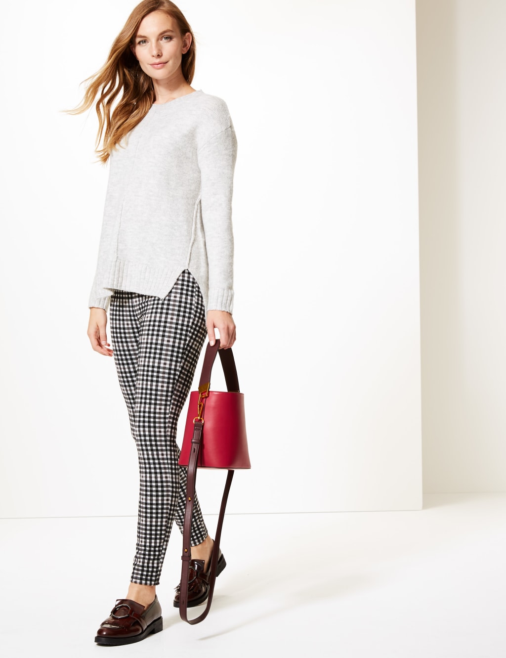 Checked Skinny Leg Trousers 1 of 6