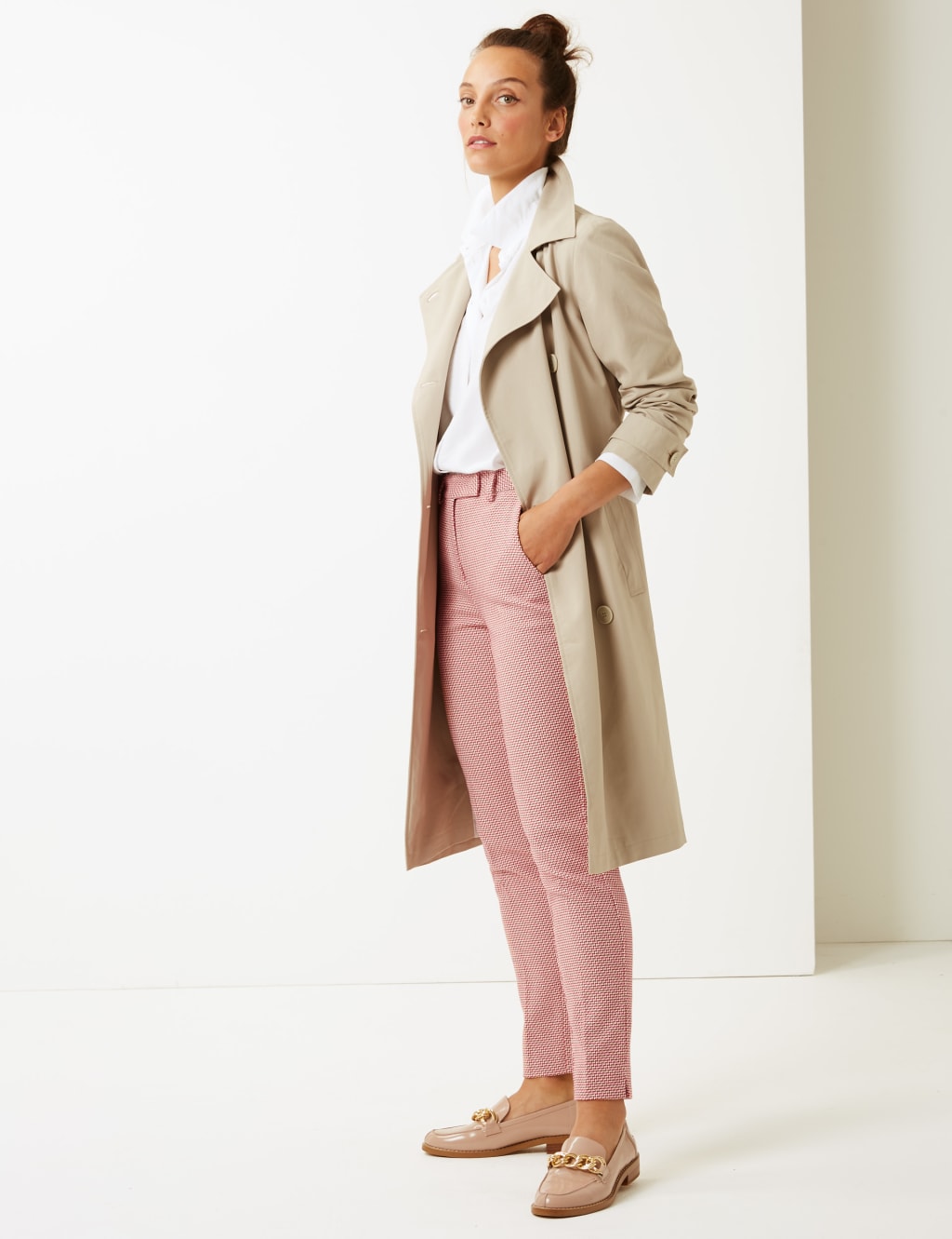 Checked Slim Leg Ankle Grazer Trousers 1 of 5