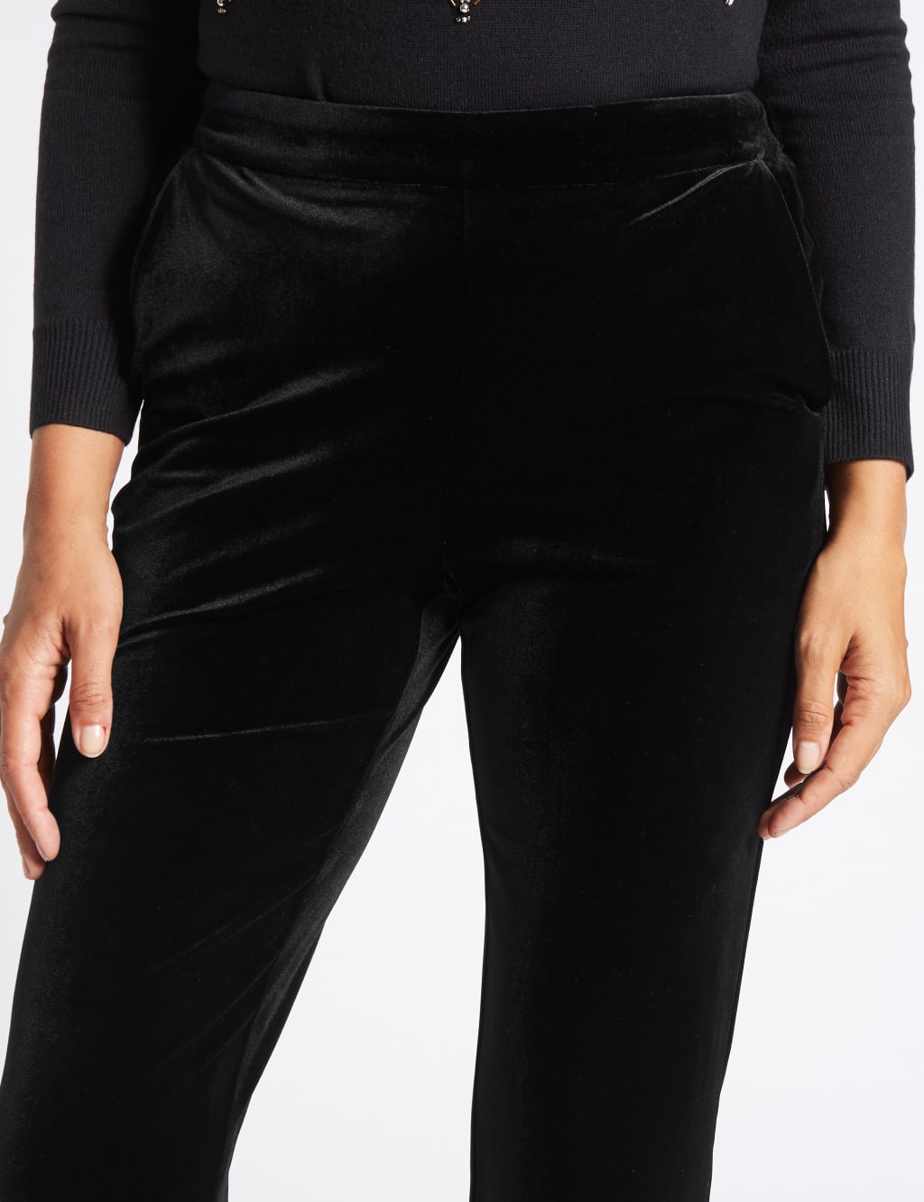 Velvet Straight Leg Trousers Classic M S