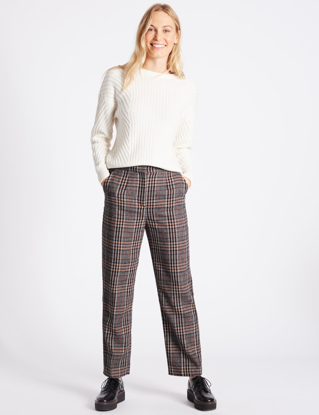 Checked Straight Leg Trousers 1 of 6