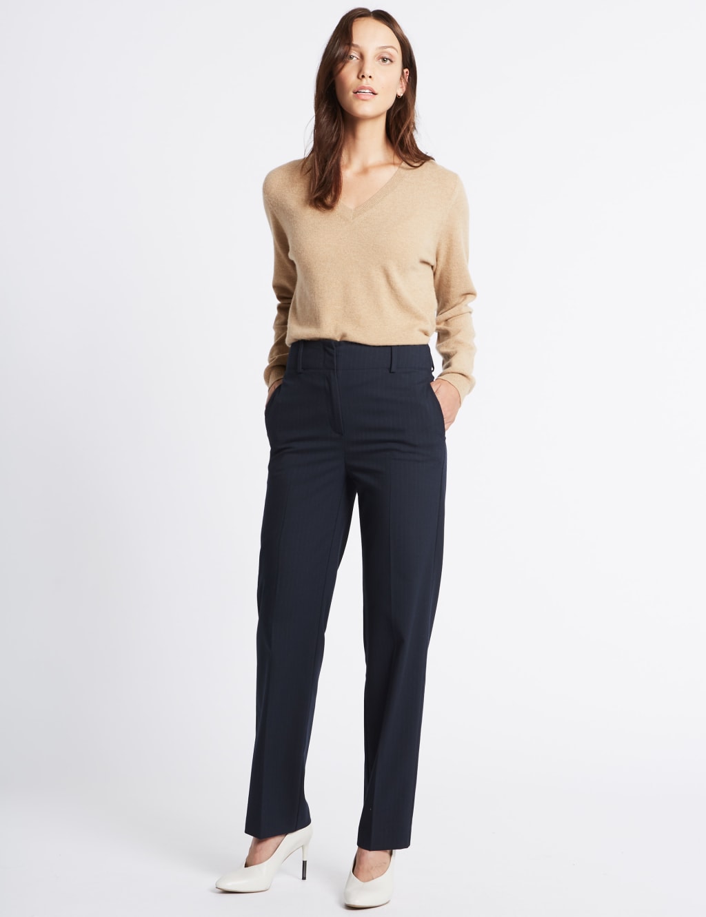 Pinstripe straight leg trousers store