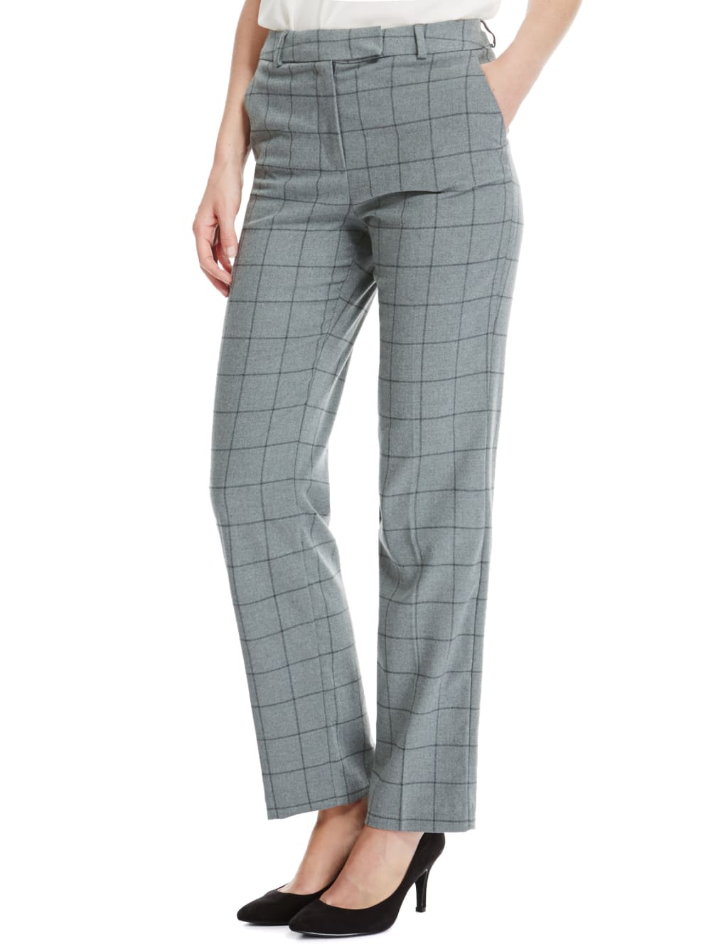 Window Pane Checked Straight Leg Trousers 1 of 4