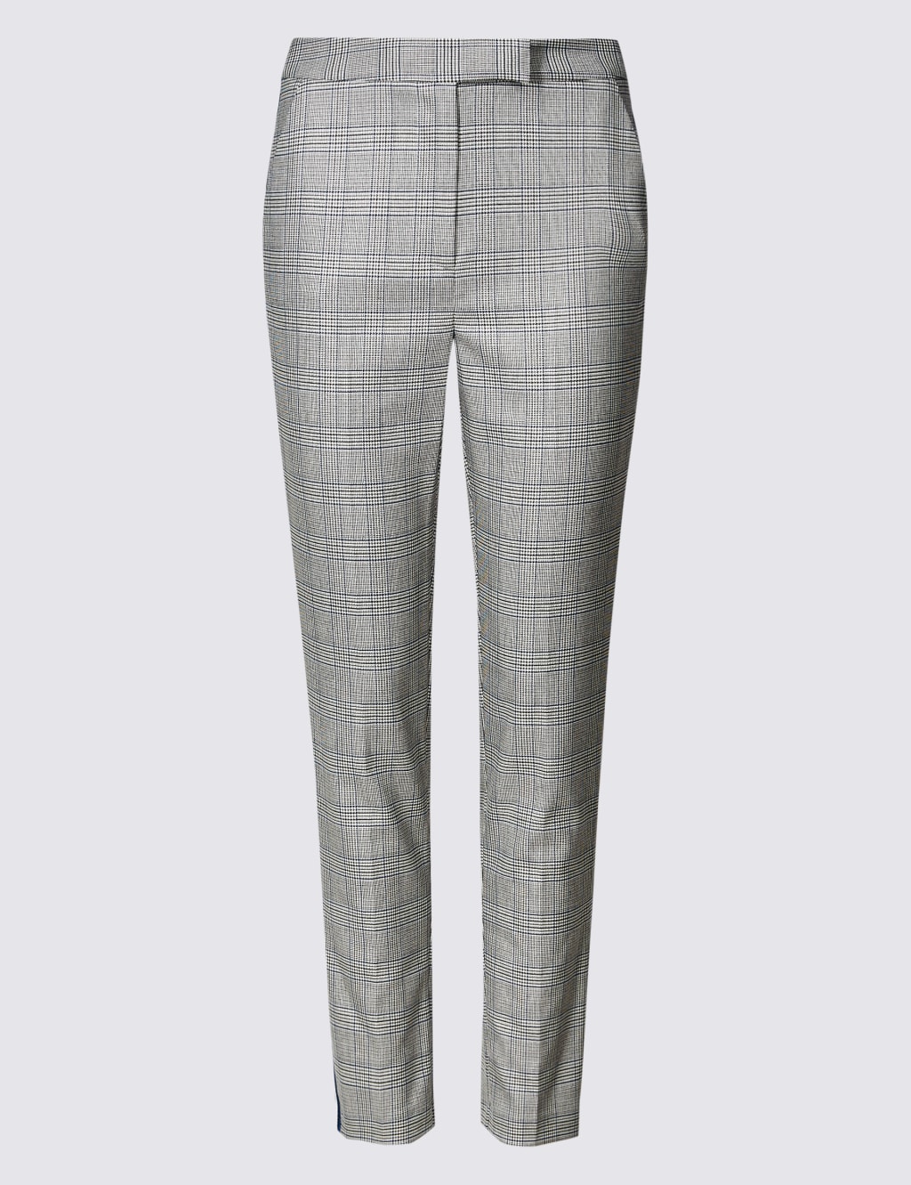 Womens plaid pants with side stripe discount
