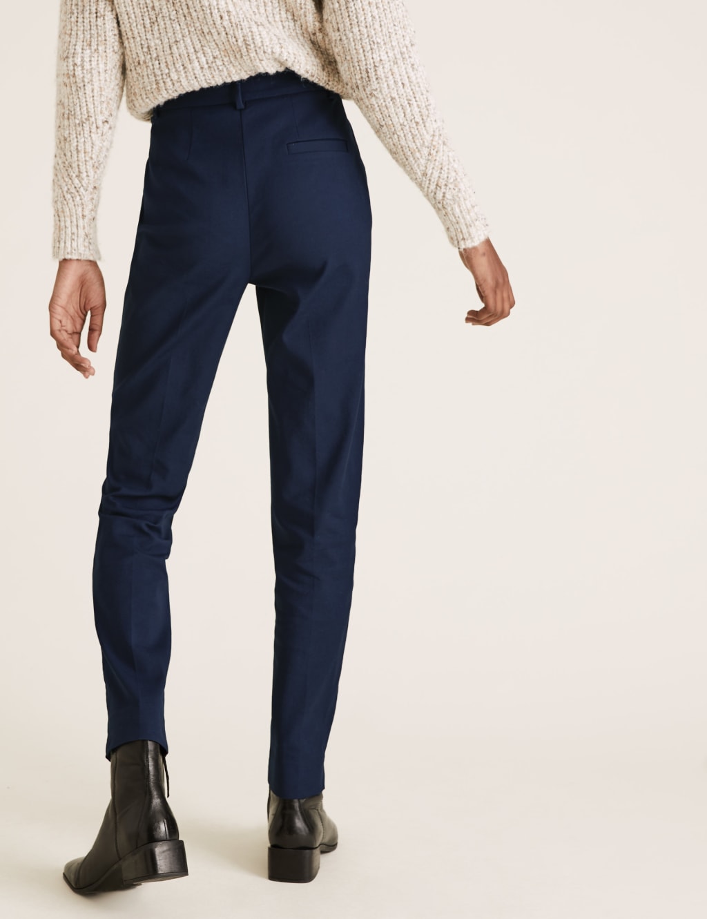 Mia Slim Cotton Ankle Grazer Trousers 5 of 5