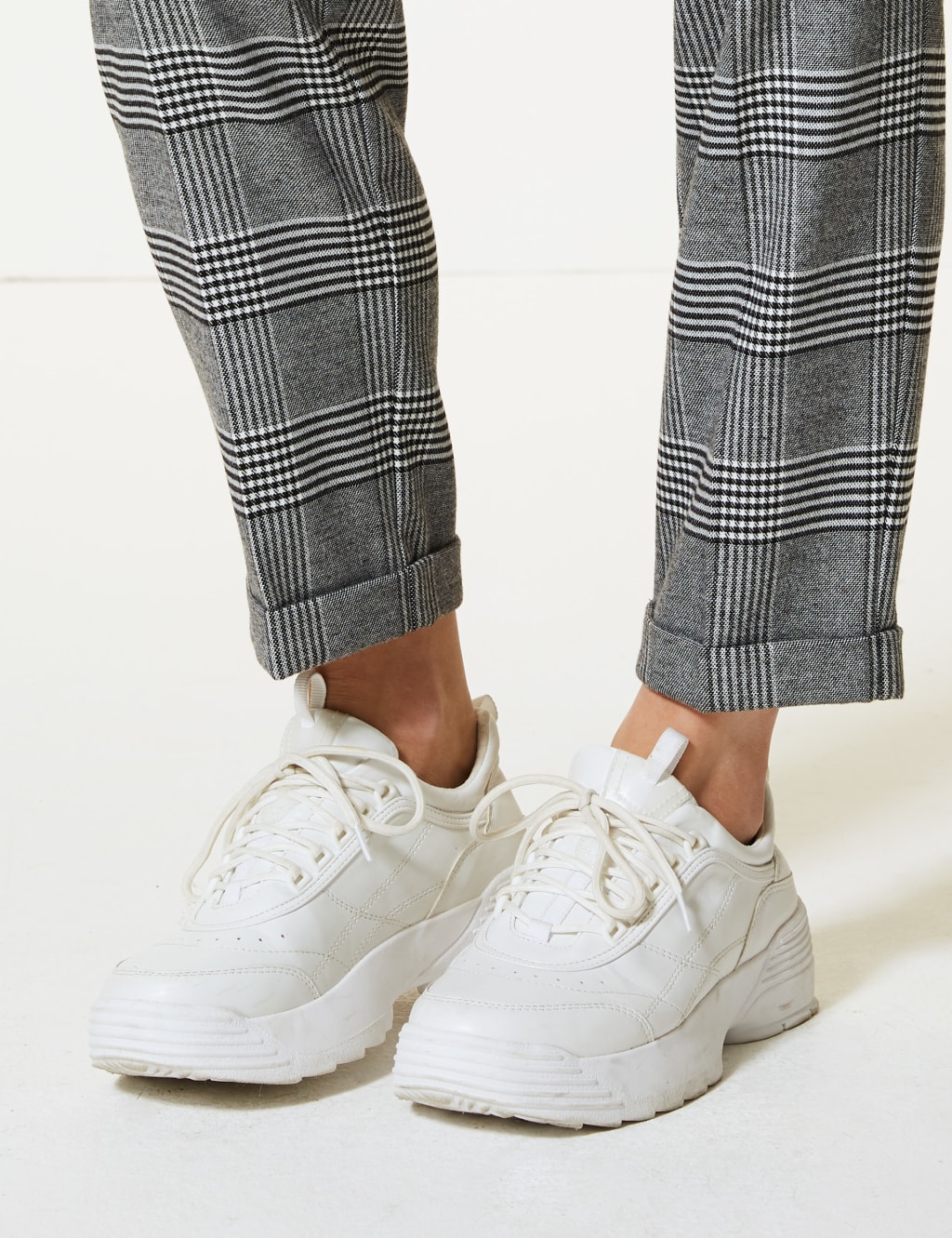 Checked Tapered Leg Ankle Grazer Trousers 5 of 5