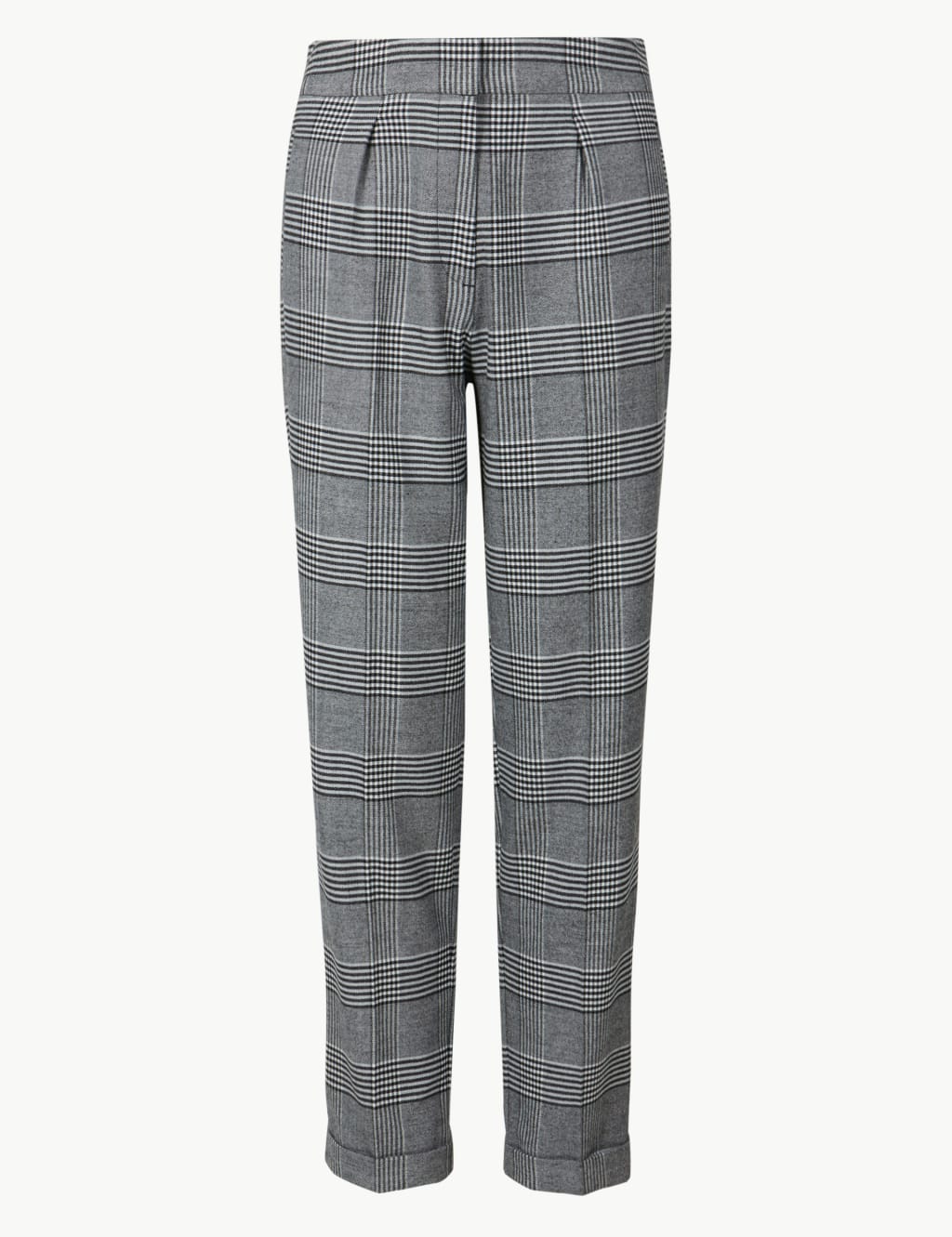Checked Tapered Leg Ankle Grazer Trousers 2 of 5