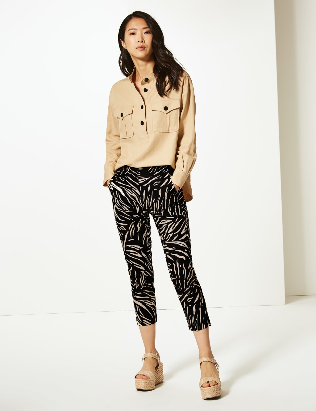 Marks and spencer slim cropped trousers store