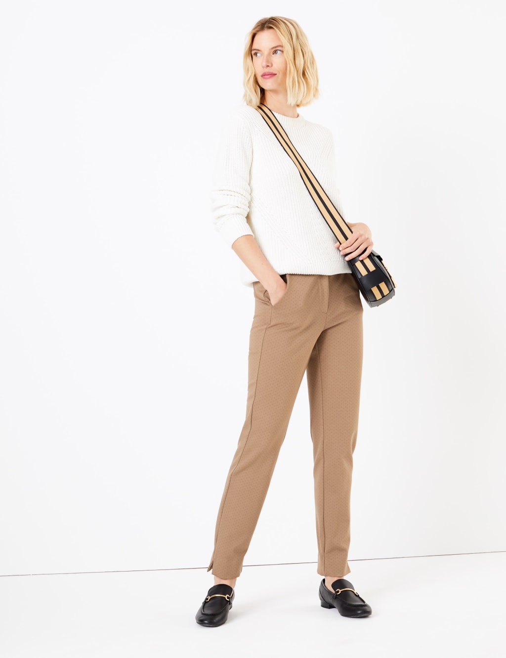 Mia Ponte Polka Dot Ankle Grazer Trousers 1 of 5