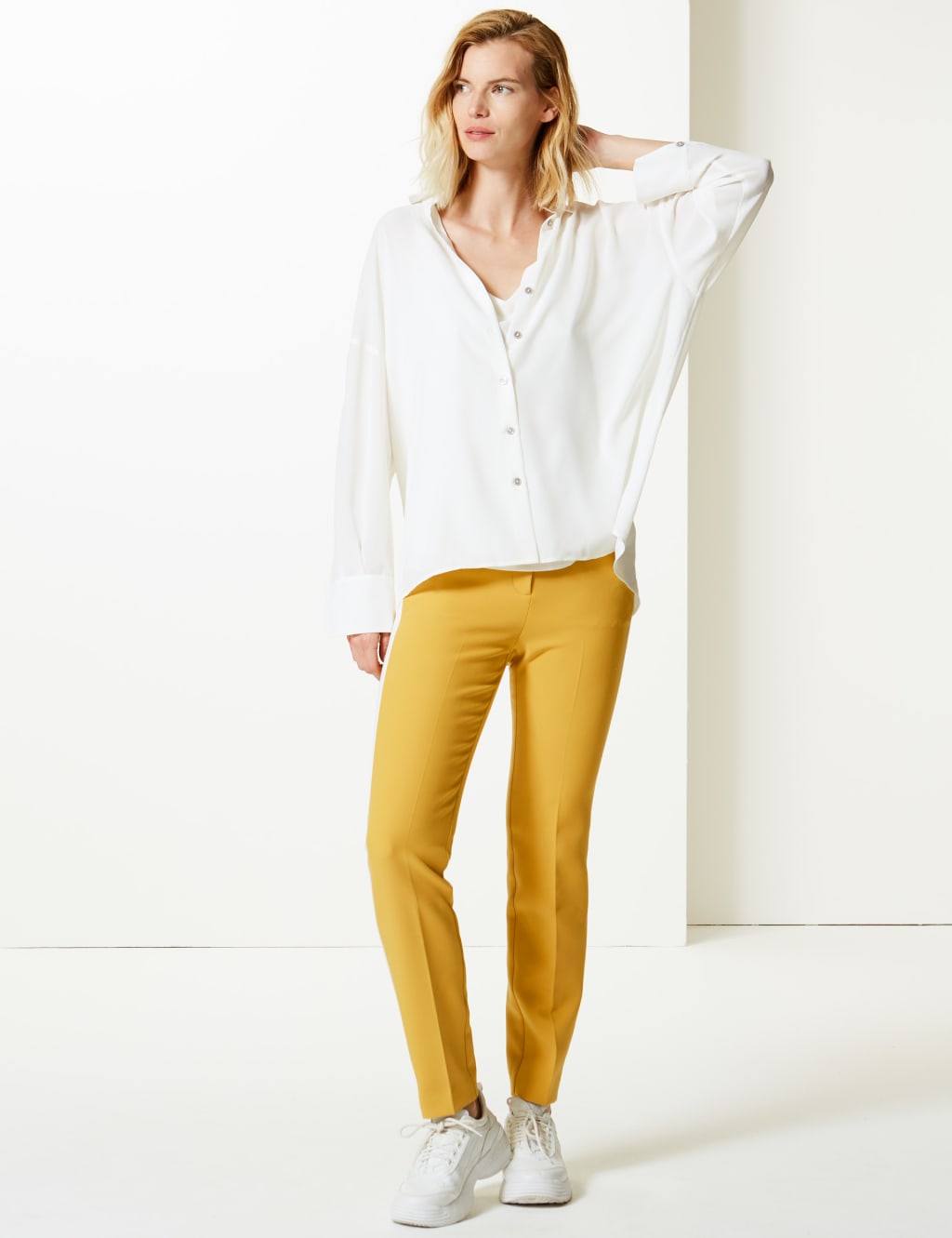 Mia Slim Side Stripe Ankle Grazer Trousers M S Collection M S