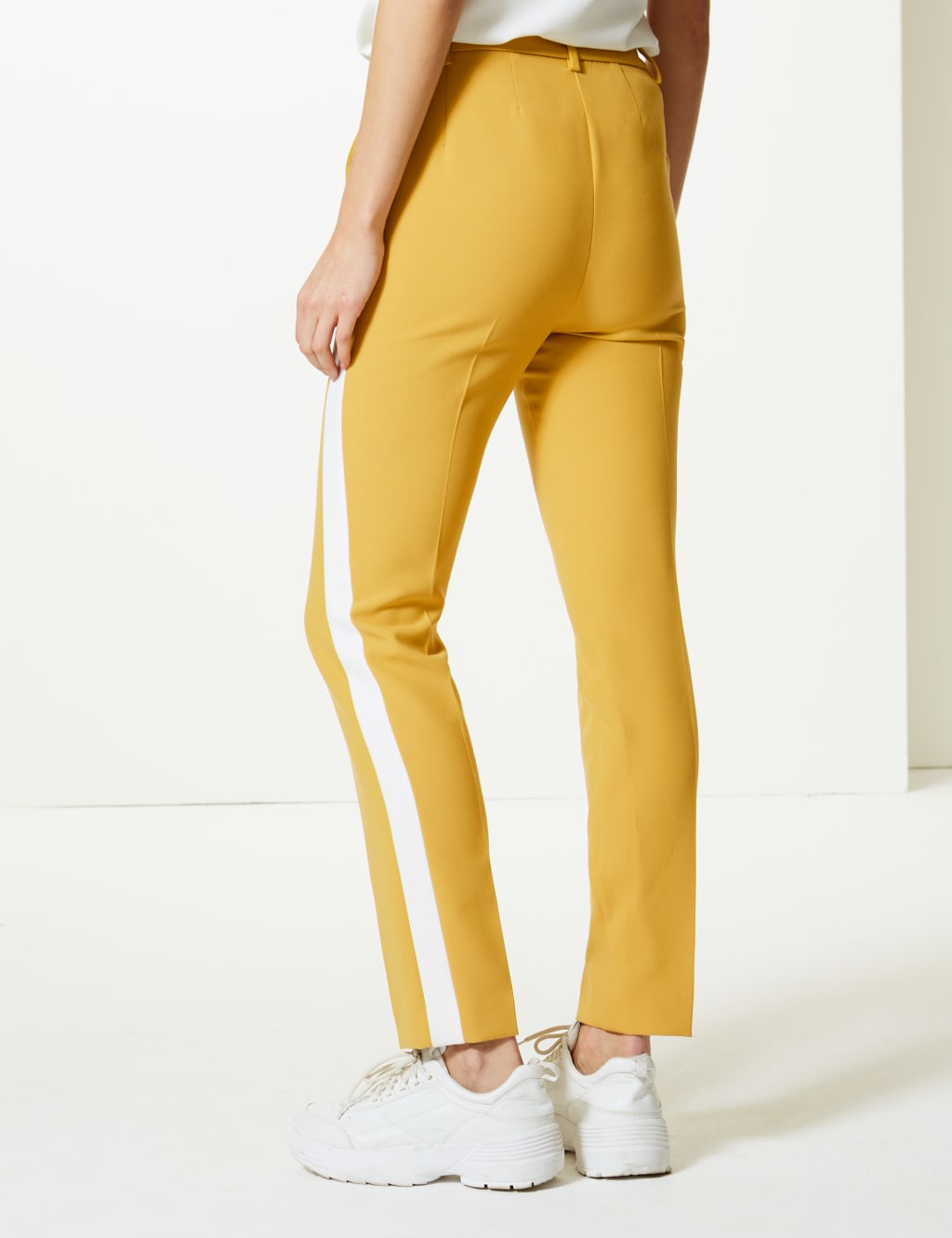 Mia Slim Side Stripe Ankle Grazer Trousers M S Collection M S