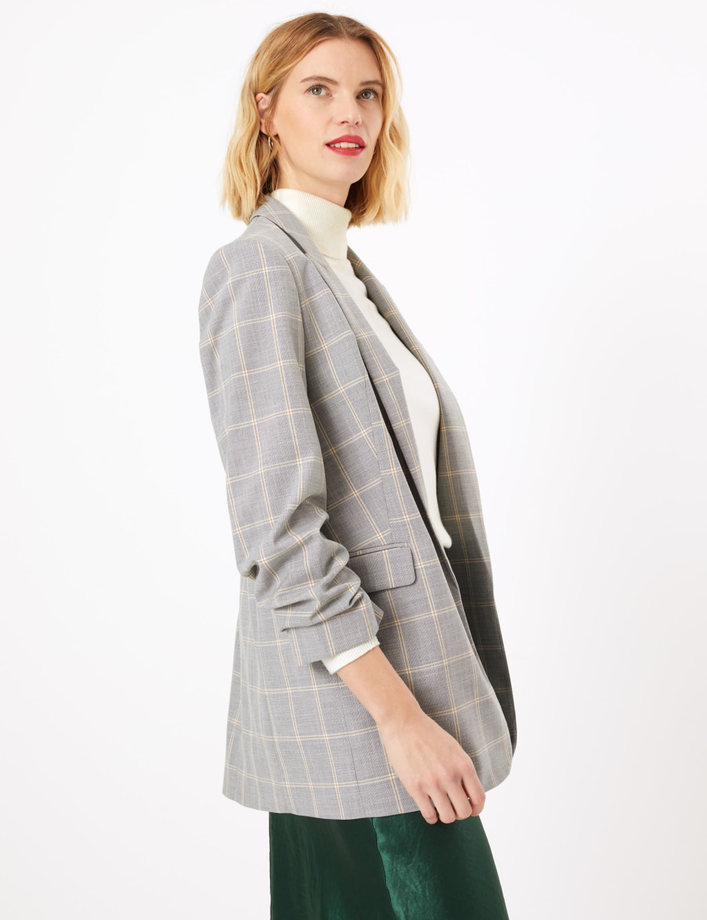 M&s checked blazer sales