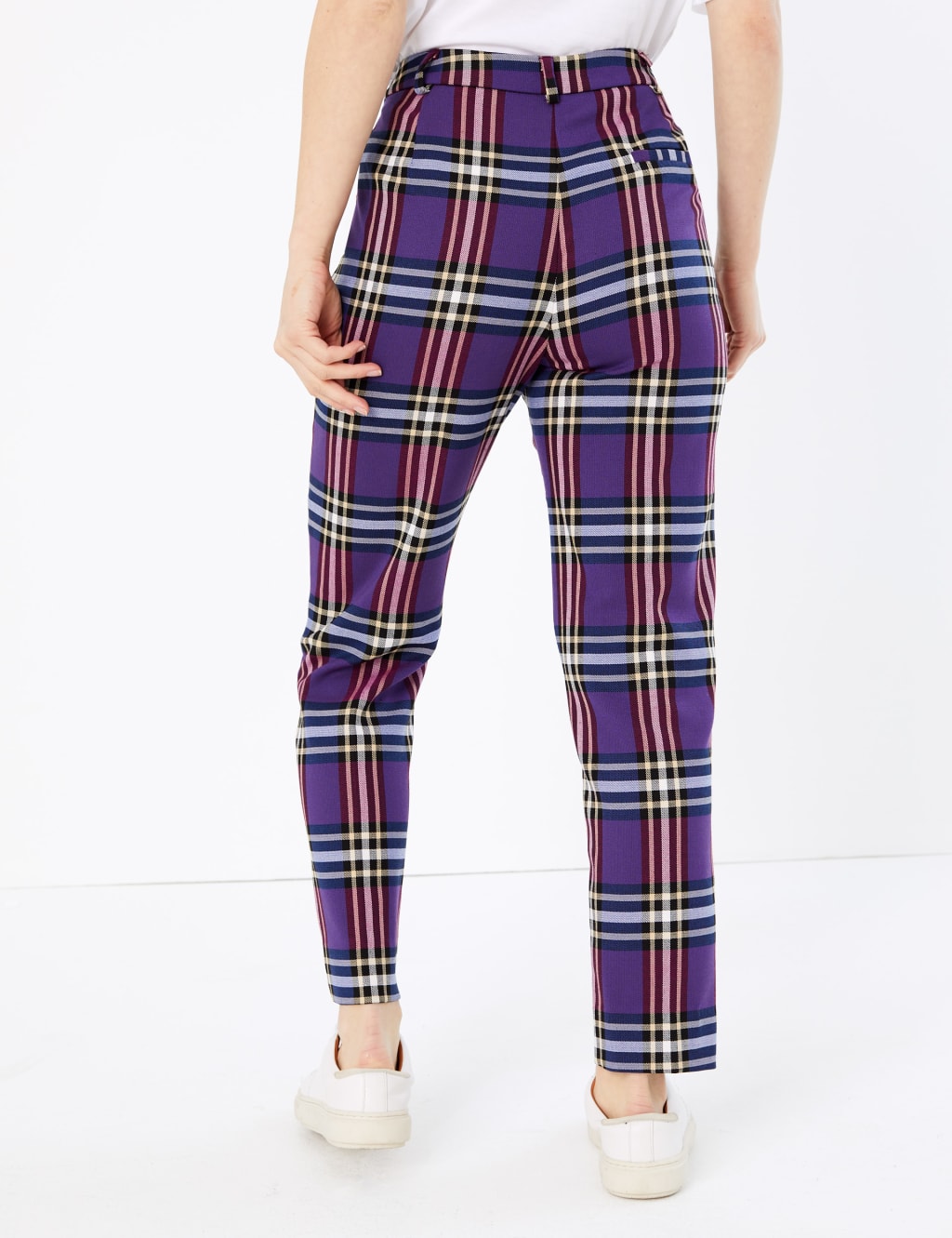 PETITE Checked Slim Ankle Grazer Trousers 4 of 6