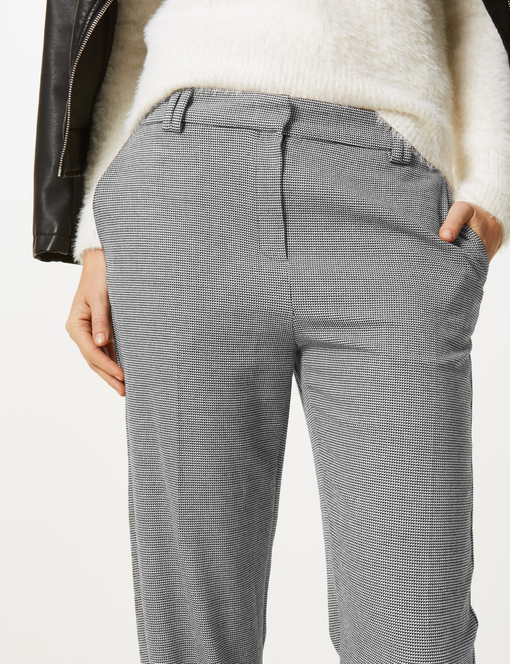 Relaxed Straight Leg Checked Trousers 5 of 7