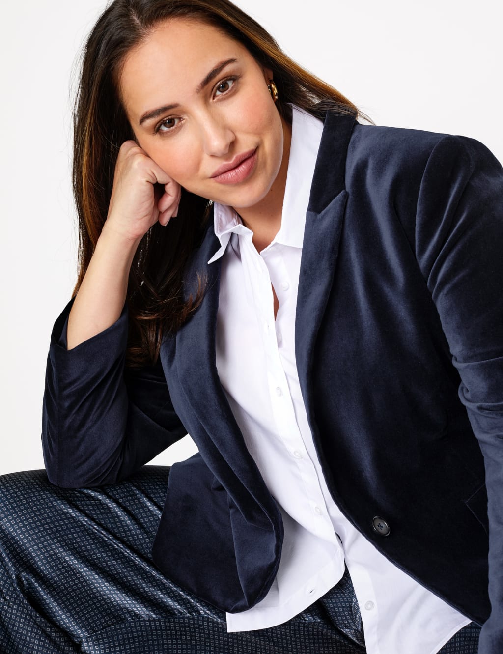 Velvet Fitted Blazer 3 of 5