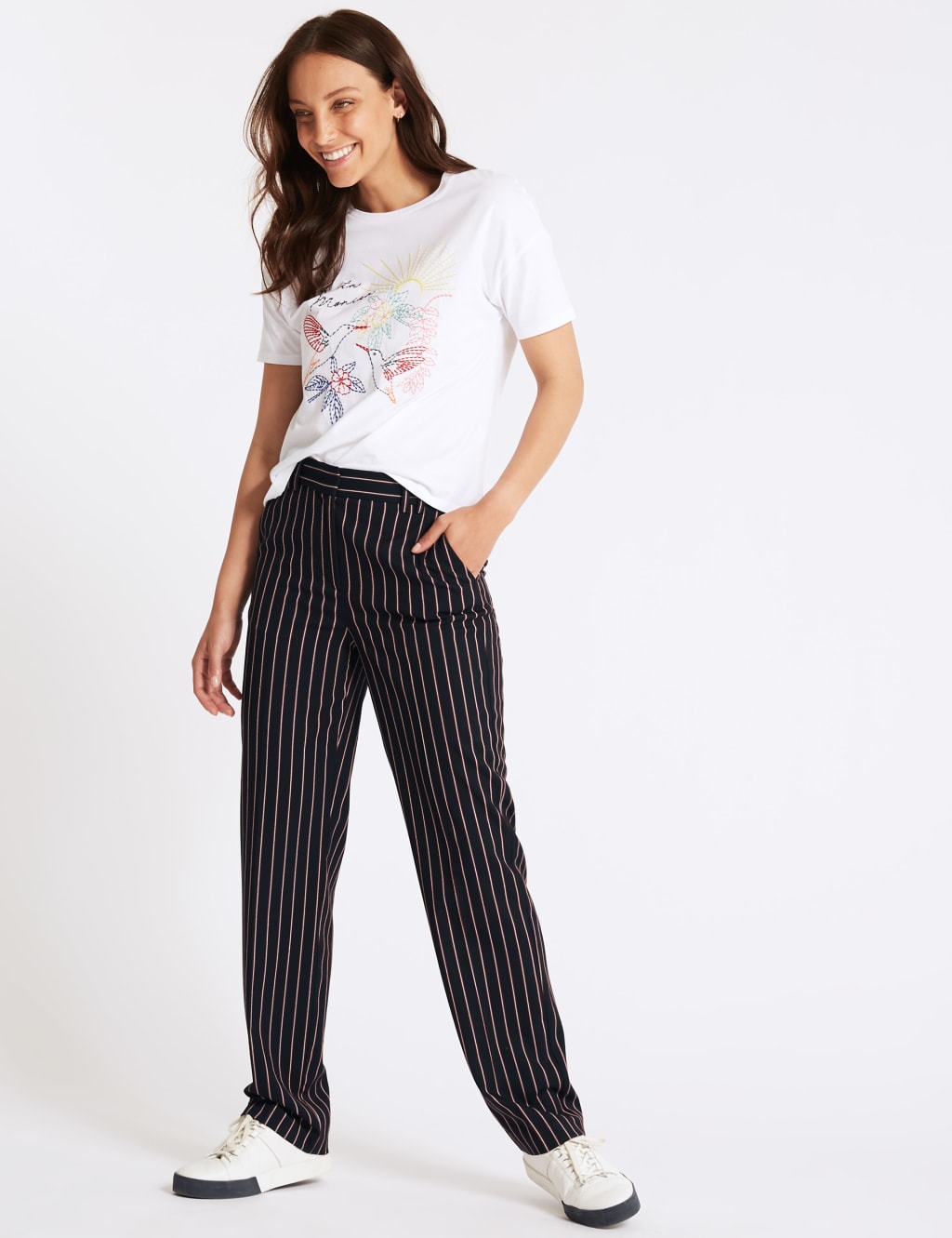 Striped Straight Leg Trousers 1 of 6