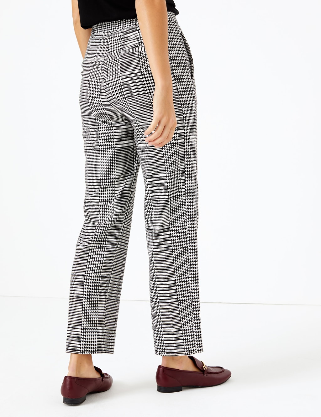 Evie Dogtooth Straight Leg 7/8th Trousers 4 of 5