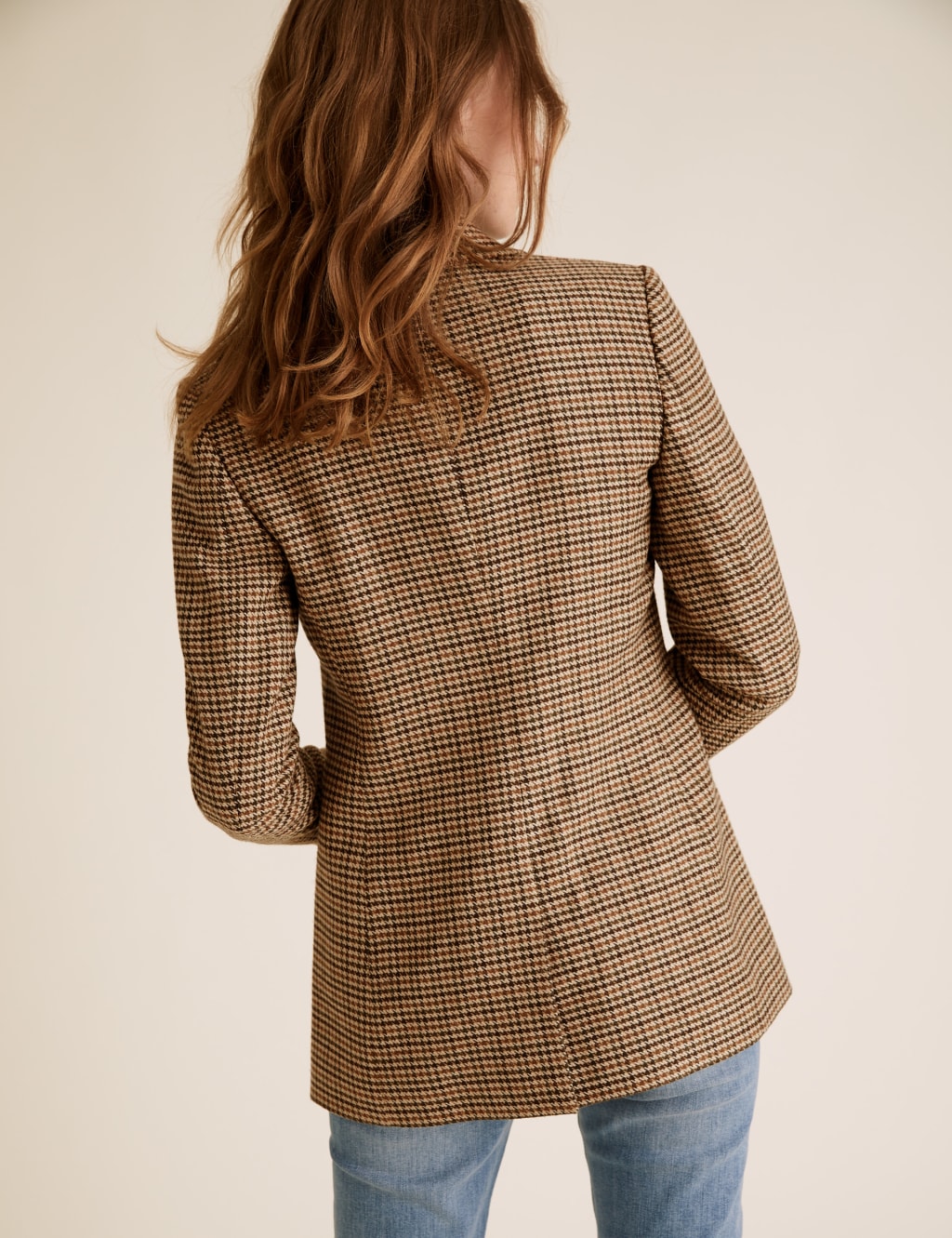Wool Tailored Dogtooth Blazer 4 of 5