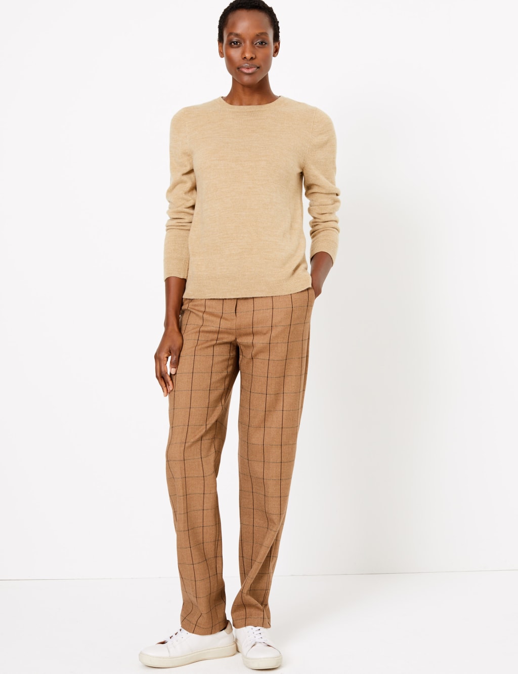 Freya Relaxed Straight Checked Trousers 1 of 6